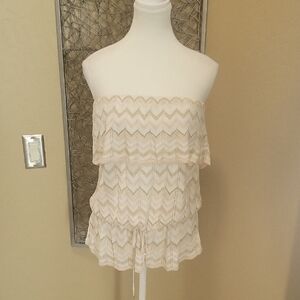 White House Black Market Cream Strapless Tube Top